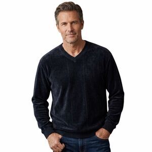 Tommy Bahama Men’s Chenille Relaxed Black Pullover L